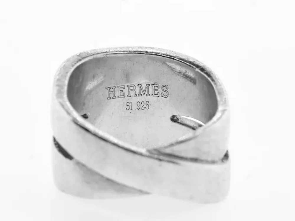 Hermes Paris Sterling Silver Vintage Heavy Ring - image 8