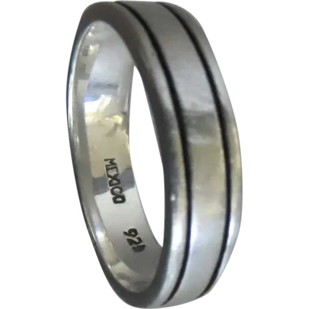 Vintage Sterling Silver Men's Band Ring Size 12 - image 1