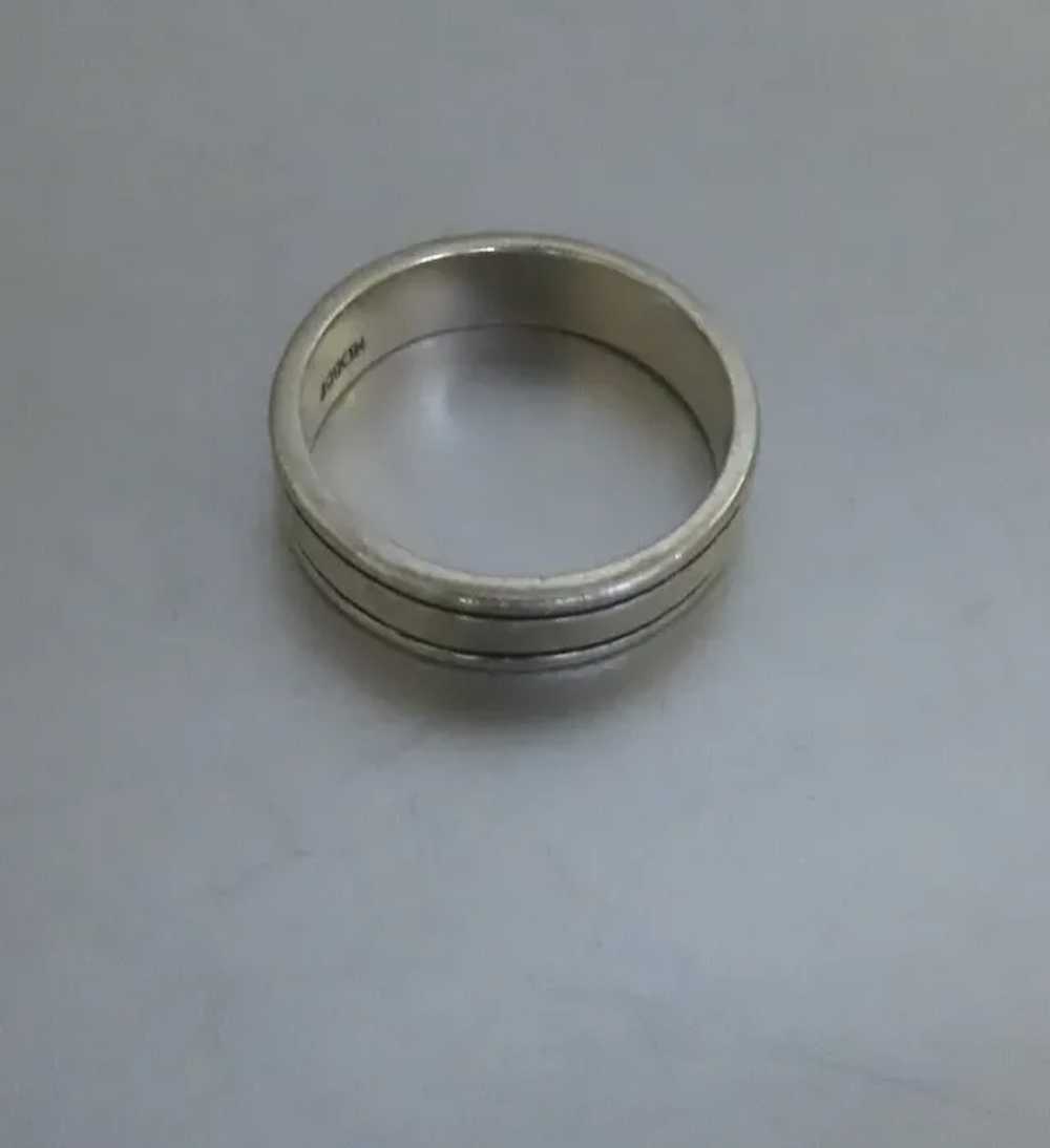 Vintage Sterling Silver Men's Band Ring Size 12 - image 2