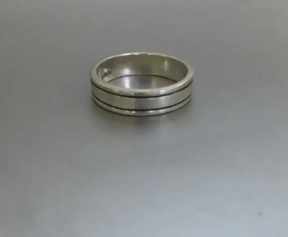 Vintage Sterling Silver Men's Band Ring Size 12 - image 3