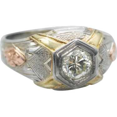 Early Retro Era Diamond Solitaire Ring