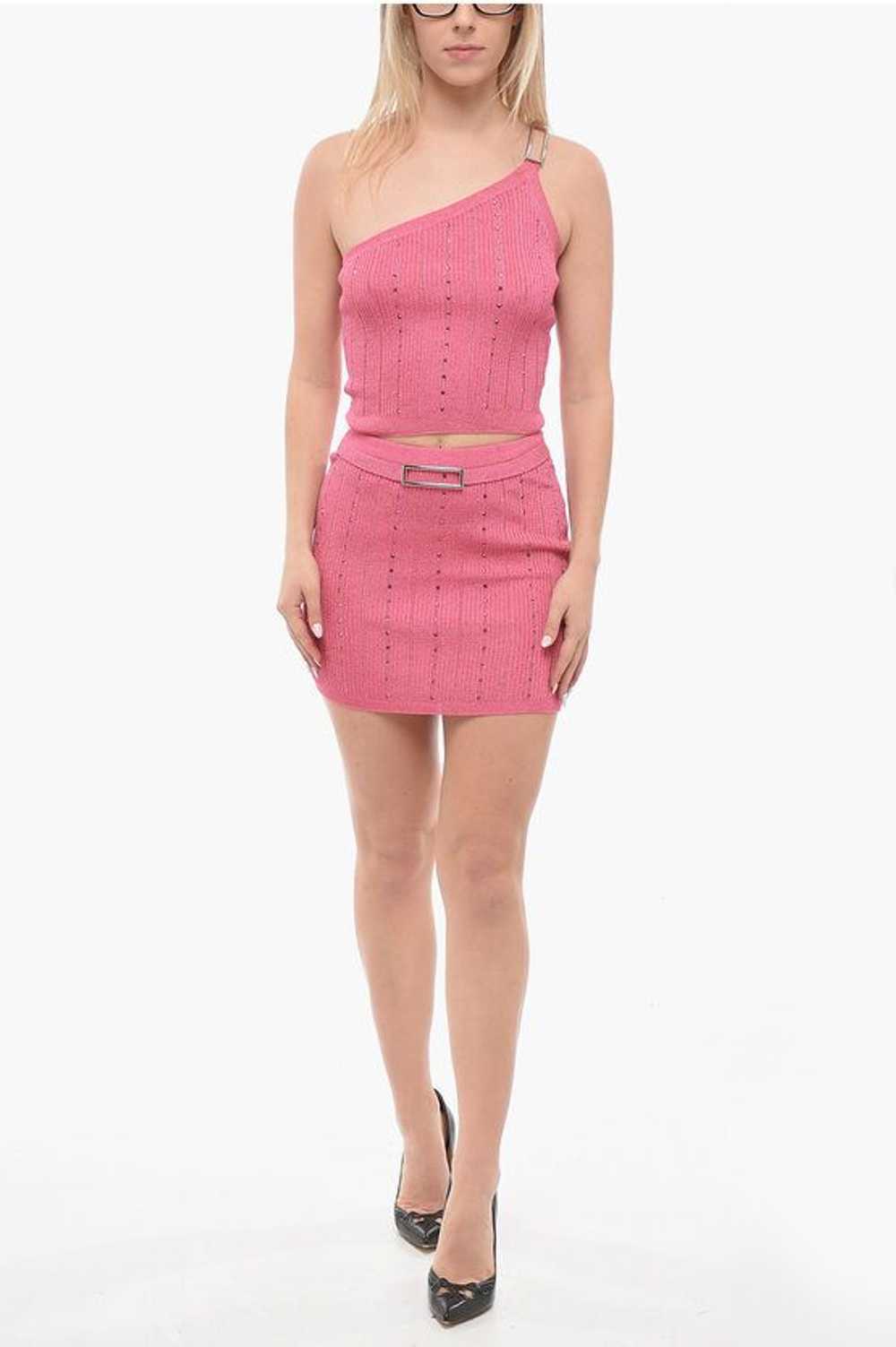 Versace og1mm0524 Lurex Crop Top in Pink - image 4