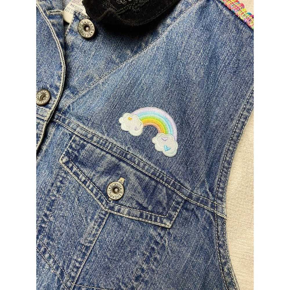 Ke$ha Rainbow Tassel Upcycled Denim Vest, Size Me… - image 7