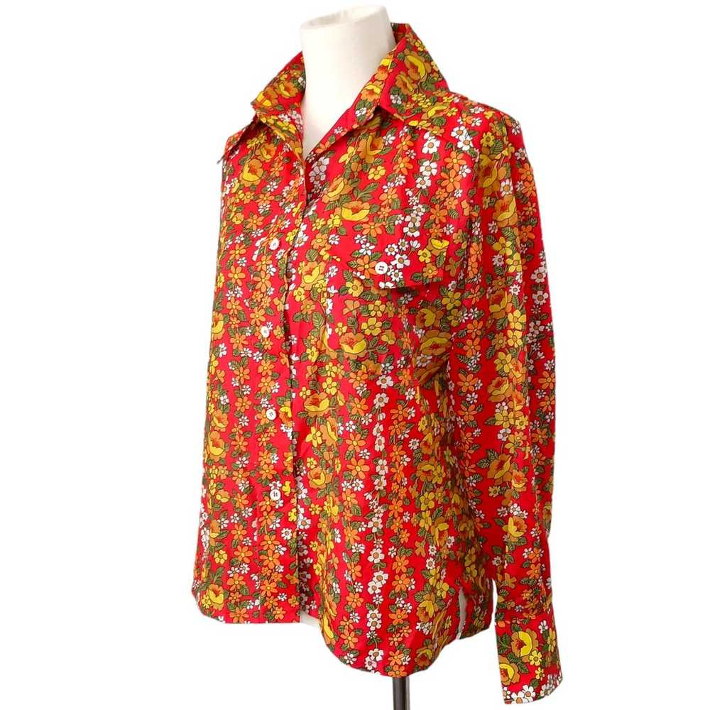 SKYR Disco Shirt M Womens Floral Psychedelic Dagg… - image 5
