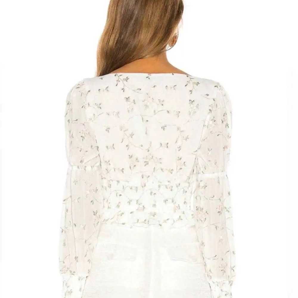 Majorelle Emerson Floral Embroidered Blouse White… - image 3