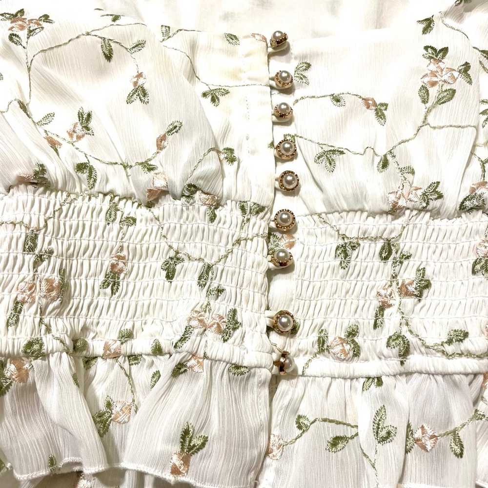 Majorelle Emerson Floral Embroidered Blouse White… - image 5