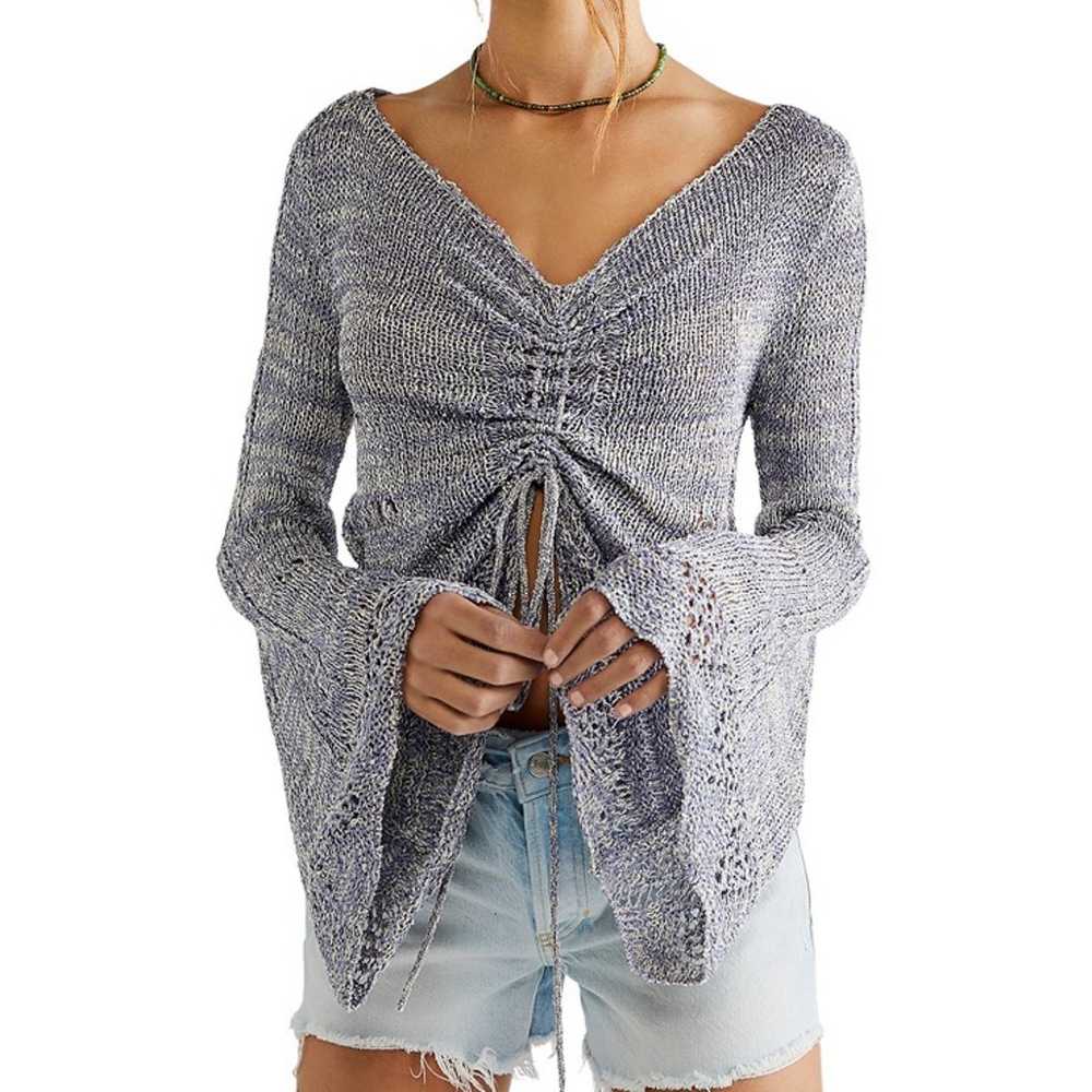 Free People | Zinnia Crochet Bell Sleeve Sweater - image 1