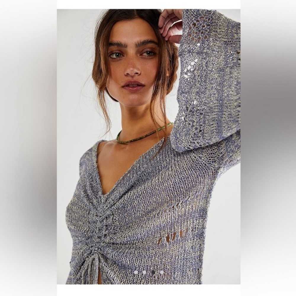Free People | Zinnia Crochet Bell Sleeve Sweater - image 3