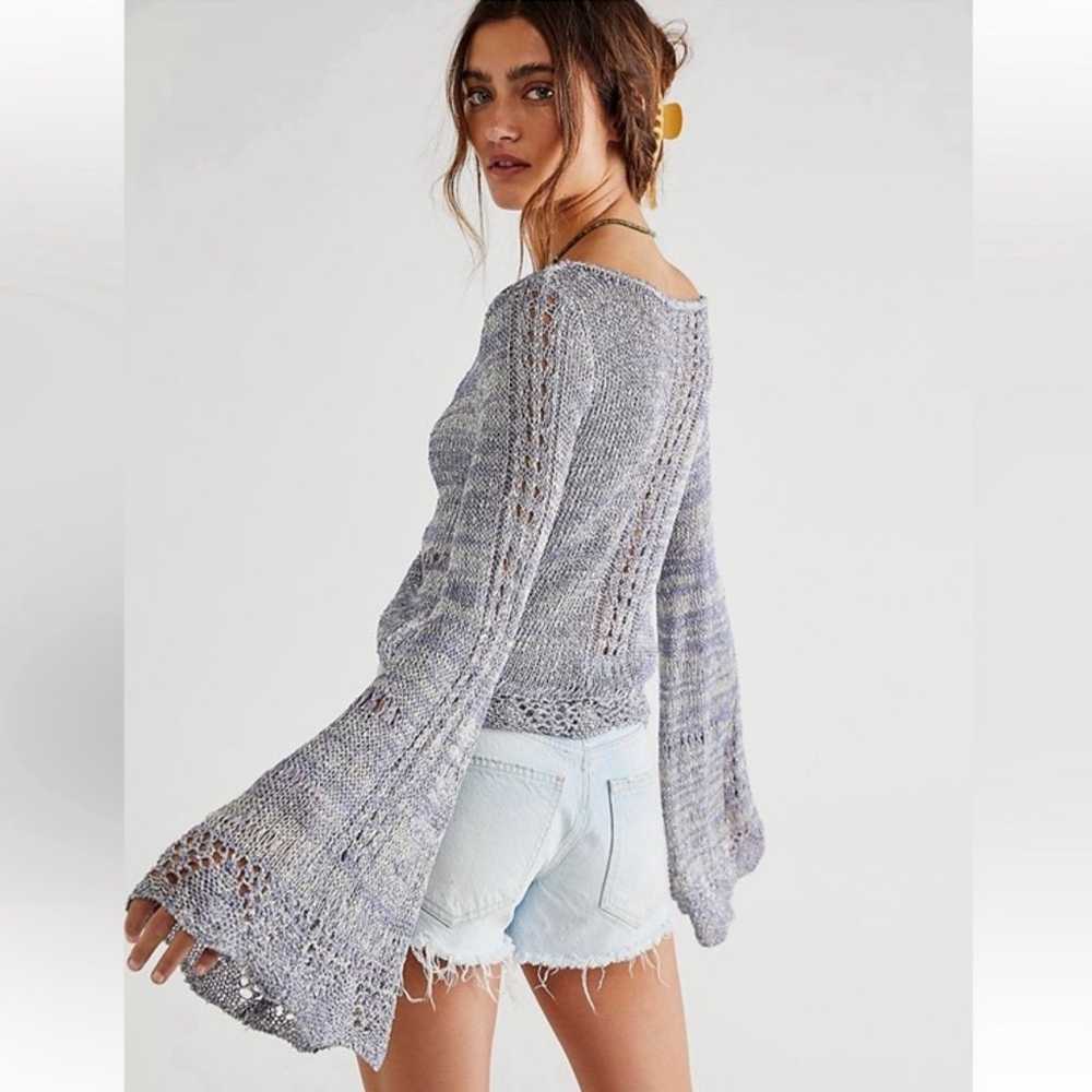 Free People | Zinnia Crochet Bell Sleeve Sweater - image 4