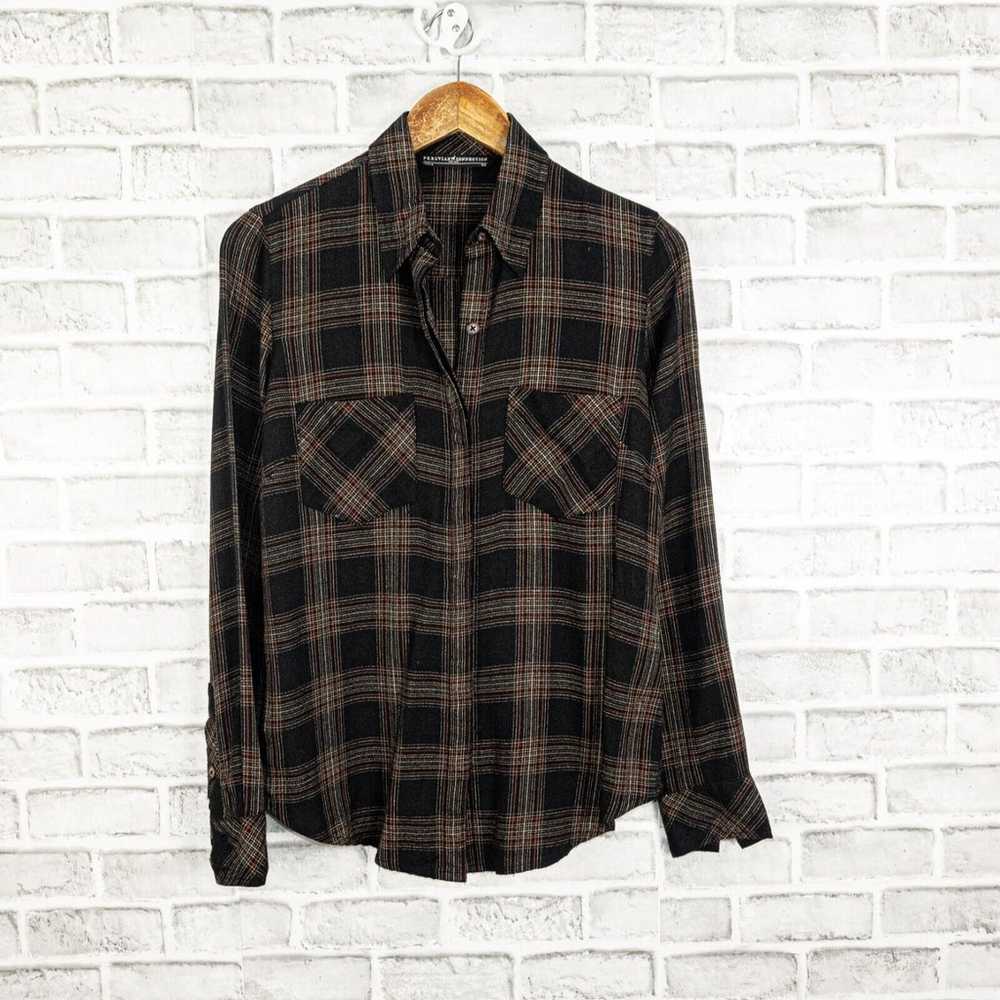 Peruvian Connection Button up Blouse in Black Bro… - image 5