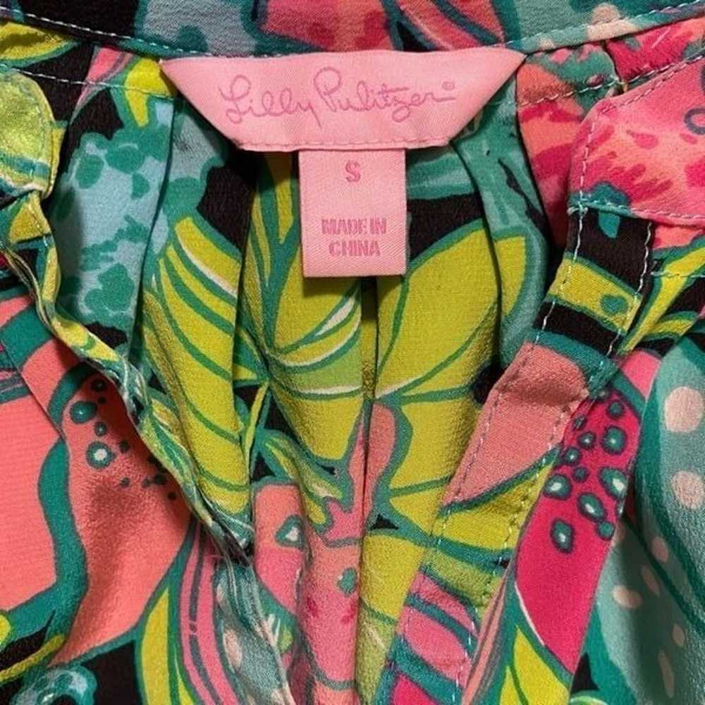 Lilly Pulitzer Elsa 100% Silk Skip It On The Frog… - image 3