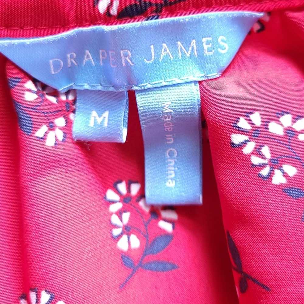 Draper James Floral Tie Neck Blouse Red Medium Fl… - image 6