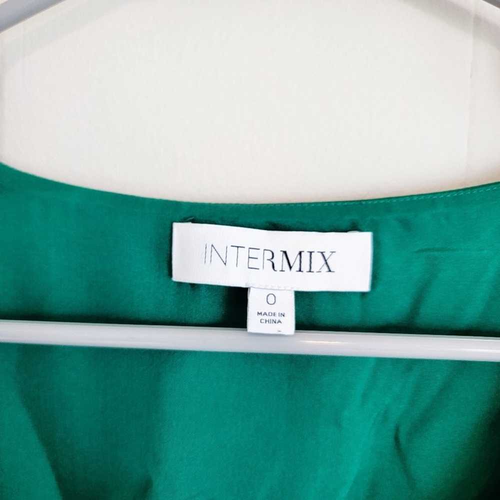 Intermix Ashley Emerald Green Silk V-neck Blouse - image 5