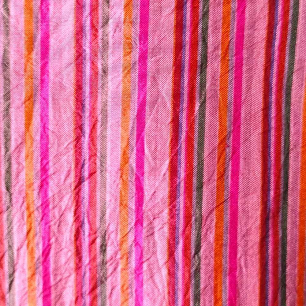 FARINAZ TAGHAVI 100% Silk Pearl Button Up Pink St… - image 2