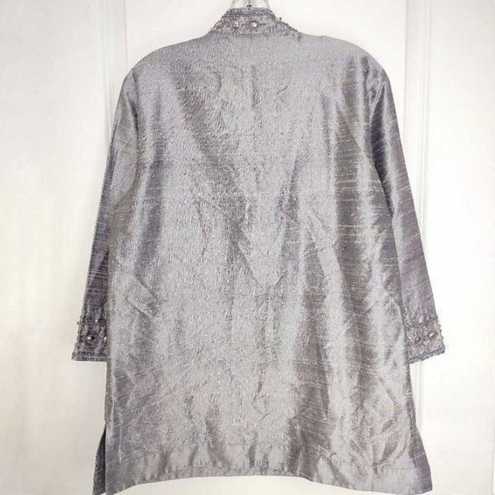 Vintage Neiman Marcus Silver Top Pullover V Neck … - image 2