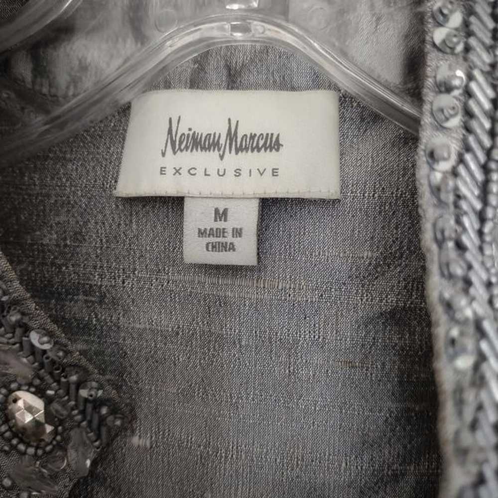 Vintage Neiman Marcus Silver Top Pullover V Neck … - image 3