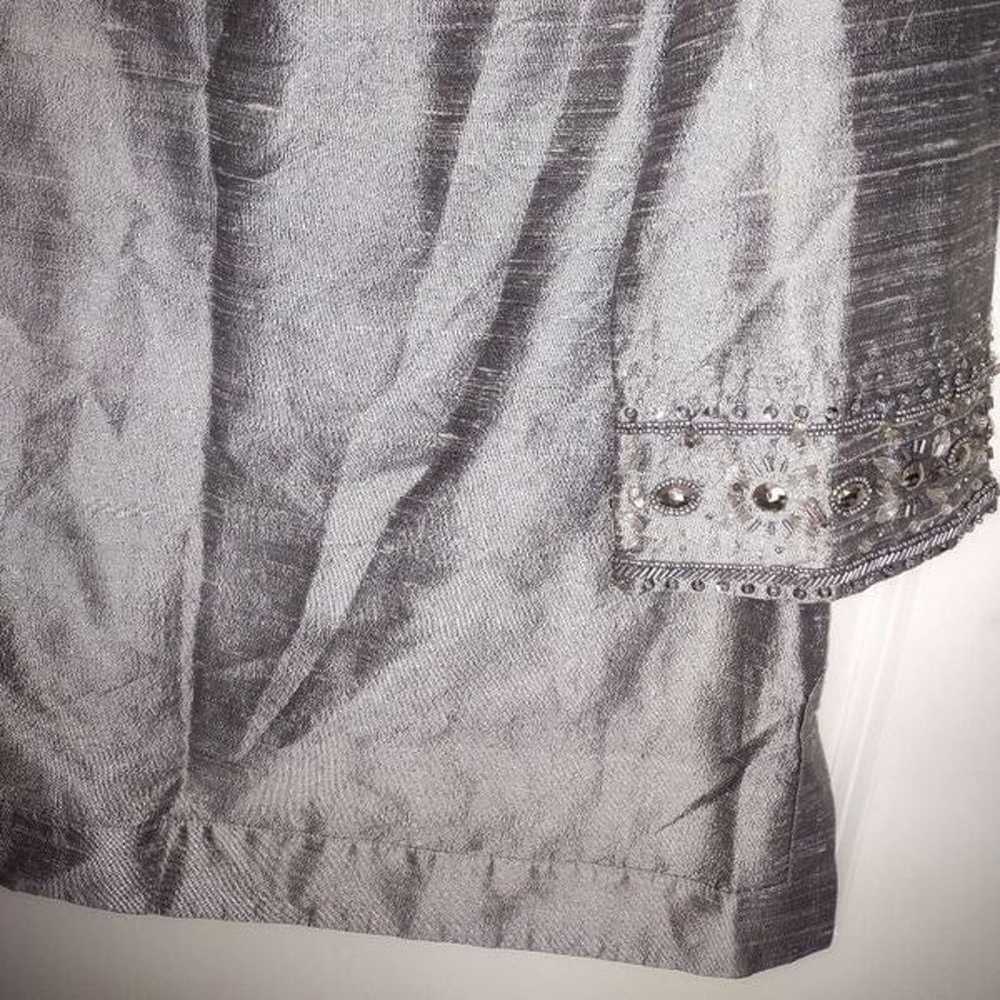 Vintage Neiman Marcus Silver Top Pullover V Neck … - image 4