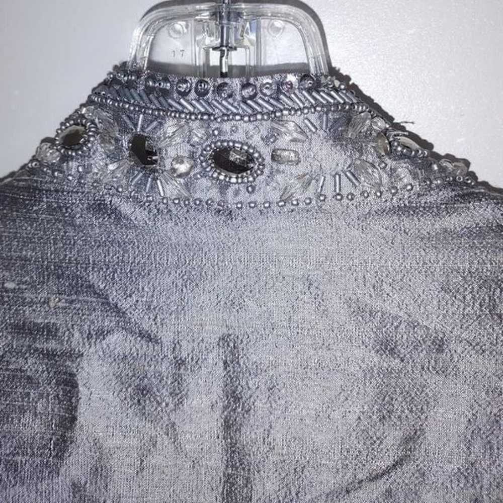 Vintage Neiman Marcus Silver Top Pullover V Neck … - image 6