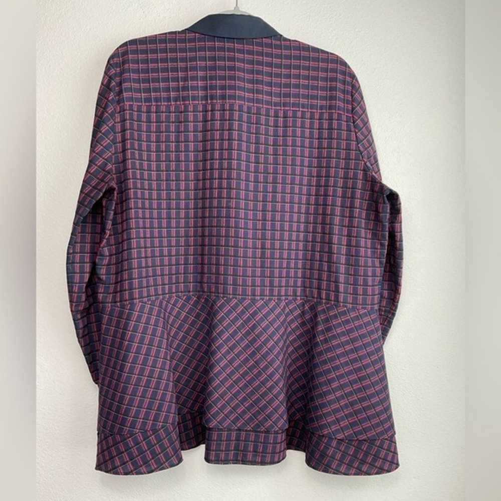 Per Se by Carlisle Navy & Red Plaid Blouse - image 2