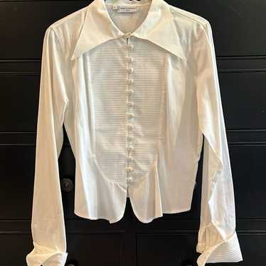 Anne Fontaine Paris white button down women’s lon… - image 1