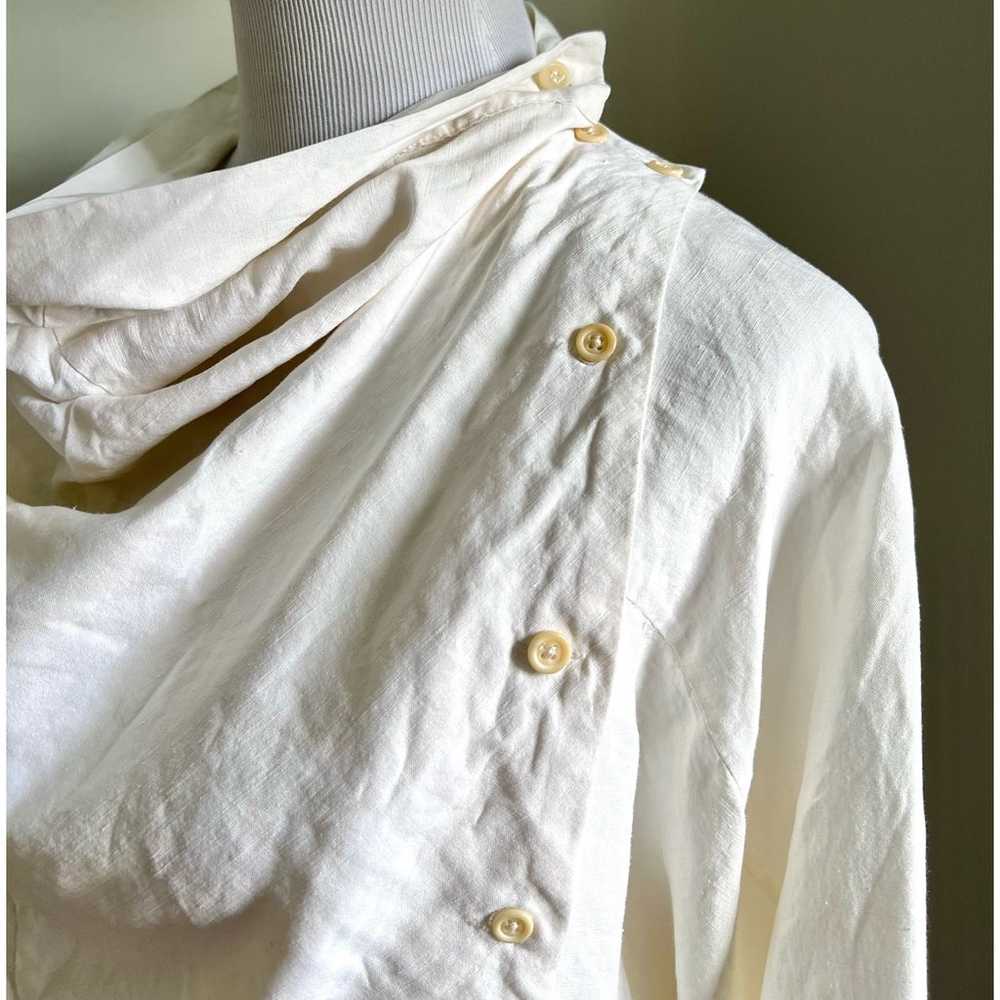 Creatures of Comfort Top Blouse Silk Linen Ivory … - image 3