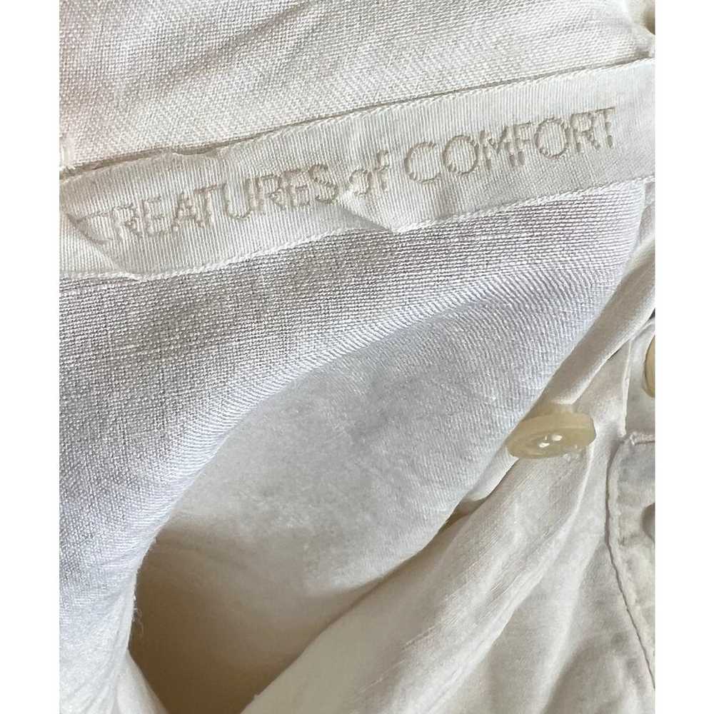 Creatures of Comfort Top Blouse Silk Linen Ivory … - image 7
