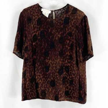 ESCADA Silk Blend Brown Leopard Animal Print Shor… - image 1