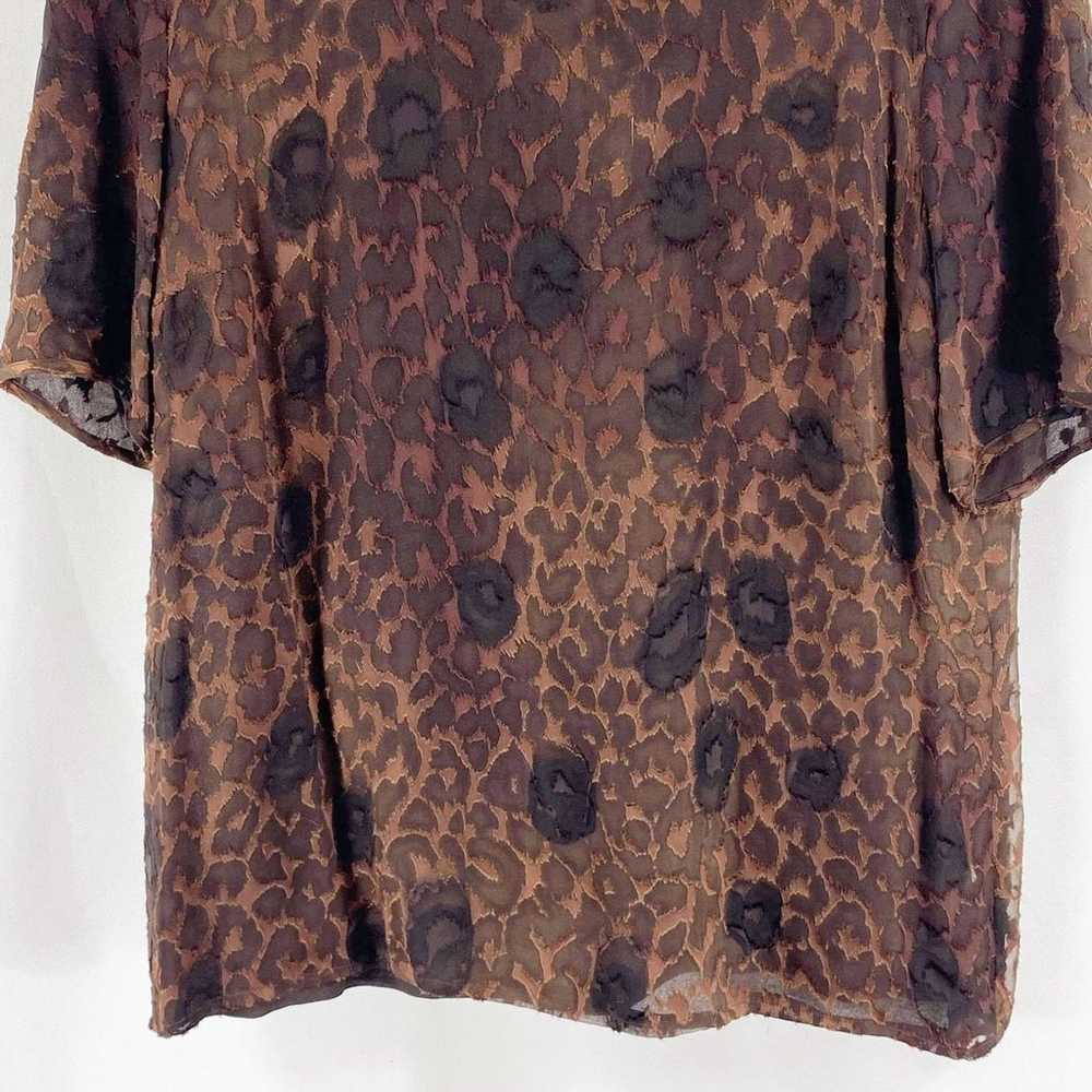 ESCADA Silk Blend Brown Leopard Animal Print Shor… - image 3