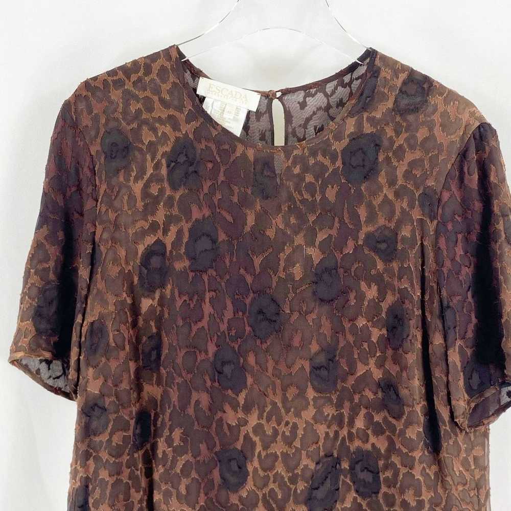 ESCADA Silk Blend Brown Leopard Animal Print Shor… - image 5