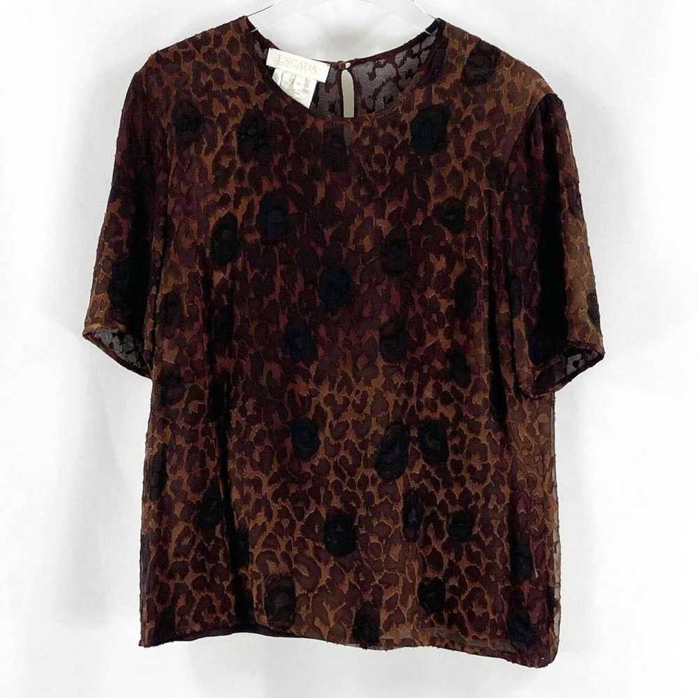 ESCADA Silk Blend Brown Leopard Animal Print Shor… - image 9