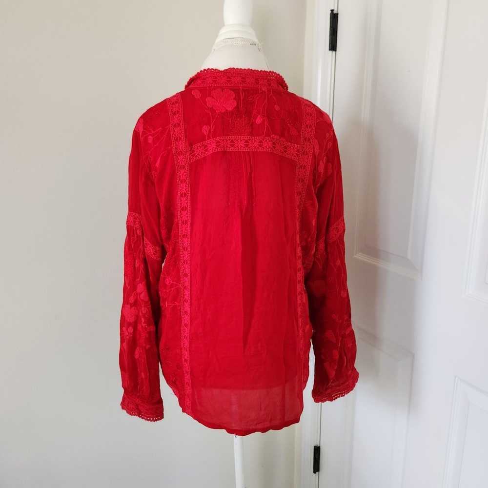 Johnny Was Size Large Red Button Down Front Branc… - image 4