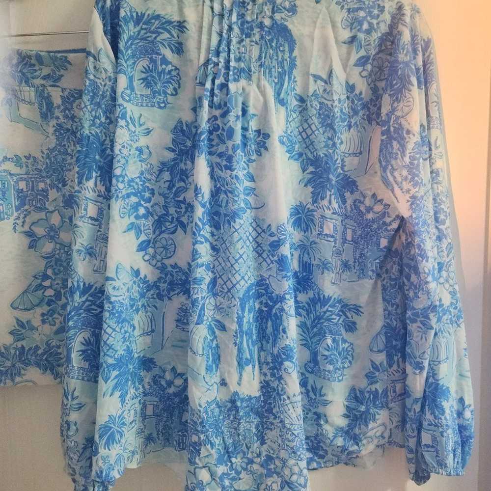 Lilly Pulitzer Toile me About It XL Colby Top wit… - image 5