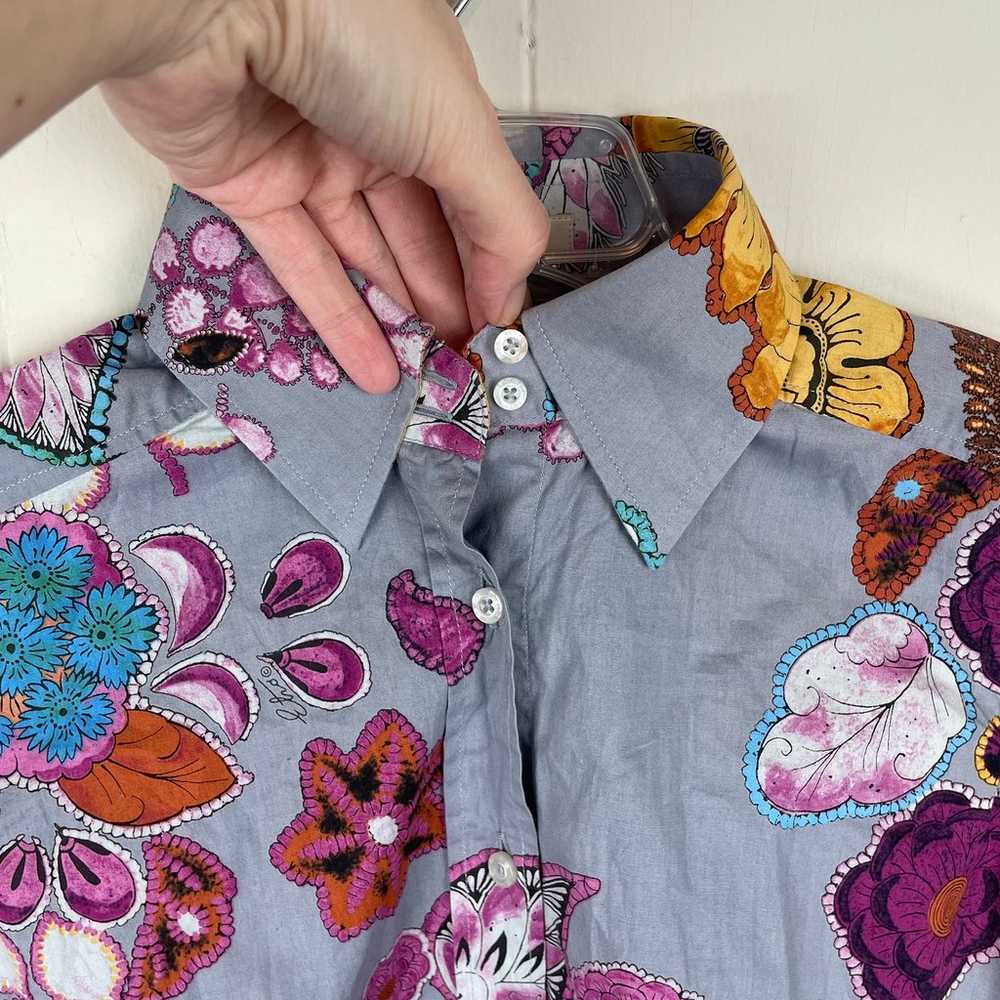 Etro Made in Italy Floral Long Sleeve Button up B… - image 2