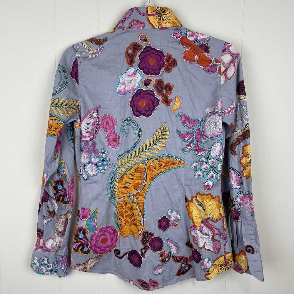 Etro Made in Italy Floral Long Sleeve Button up B… - image 3