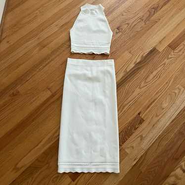 Aritizia babton white bandage crop top skirt set h