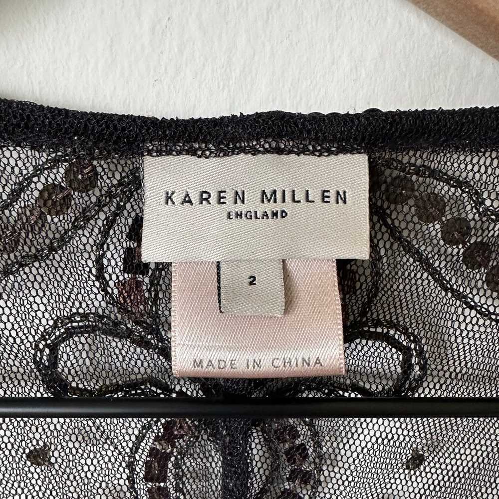 Karen Millen Black Sheer Sequin Vest Cover 2 - image 2