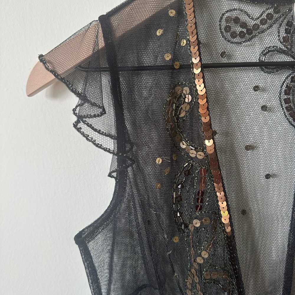 Karen Millen Black Sheer Sequin Vest Cover 2 - image 3