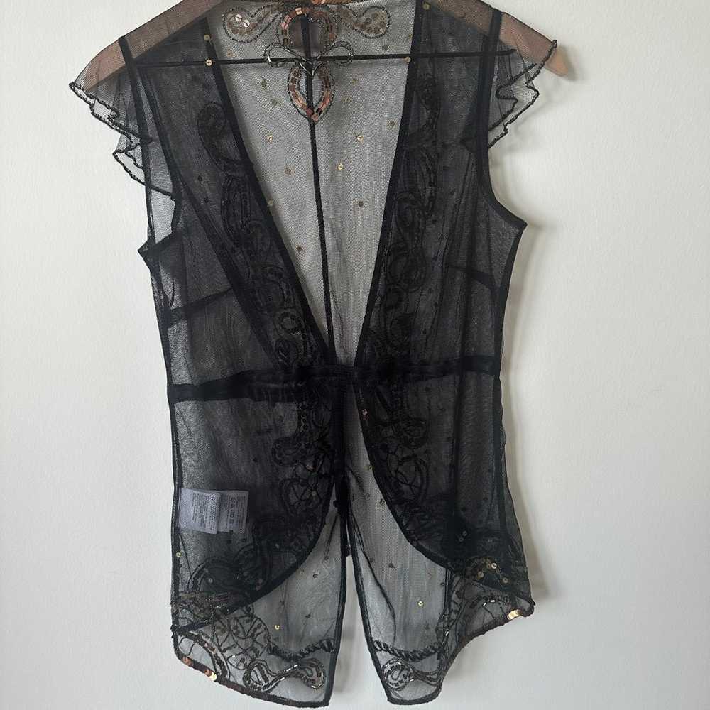 Karen Millen Black Sheer Sequin Vest Cover 2 - image 5