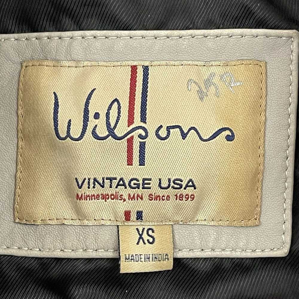 Wilsons Leather Jacket Womens Small Cream Moto Do… - image 2