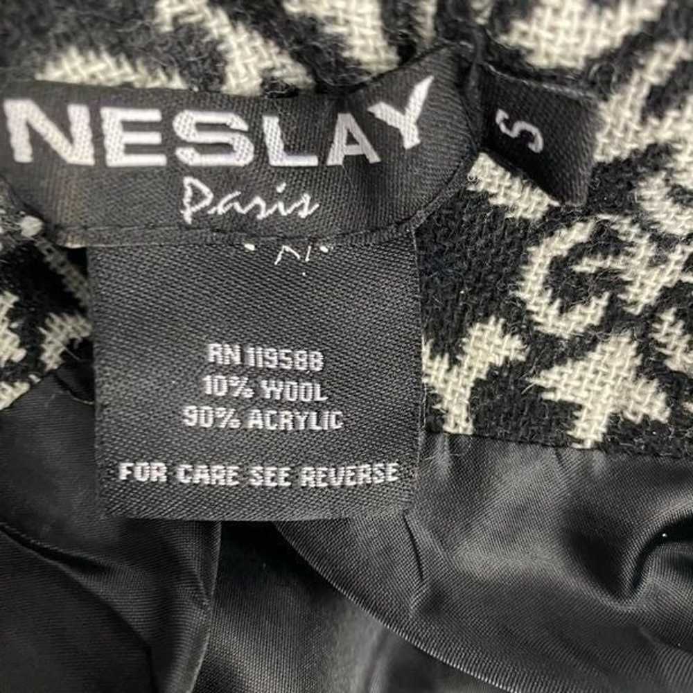 Neslay Paris Black/White Graphic Button Up Coat - image 5