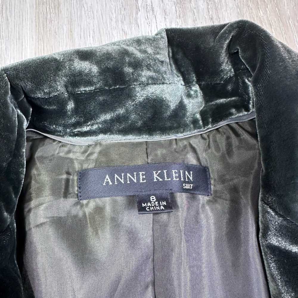 Anne Klein Silk Forest Green Velvet Tie Waist Coc… - image 11