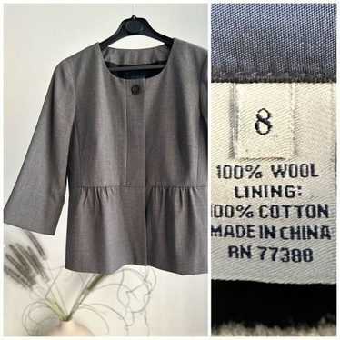 100% Wool J.Crew Peplum Blazer Grey 8 - image 1