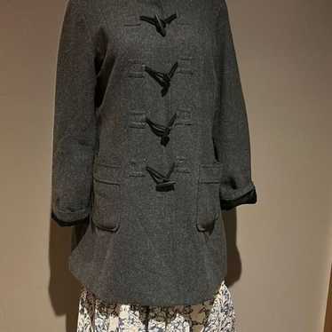 Motherhood Charcoal Grey Wool Coat Lg With Hood - image 1