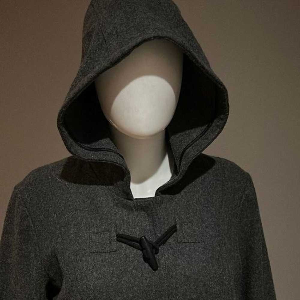 Motherhood Charcoal Grey Wool Coat Lg With Hood - image 3