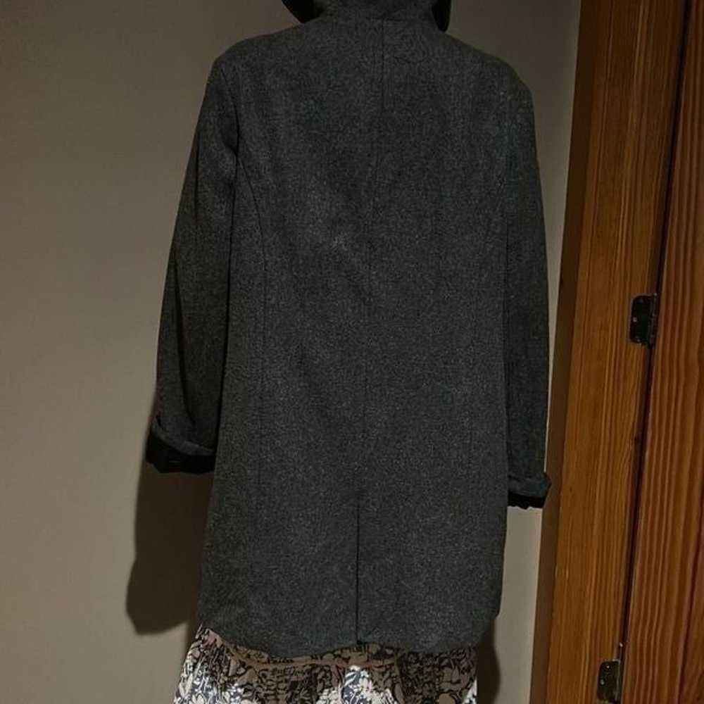 Motherhood Charcoal Grey Wool Coat Lg With Hood - image 5