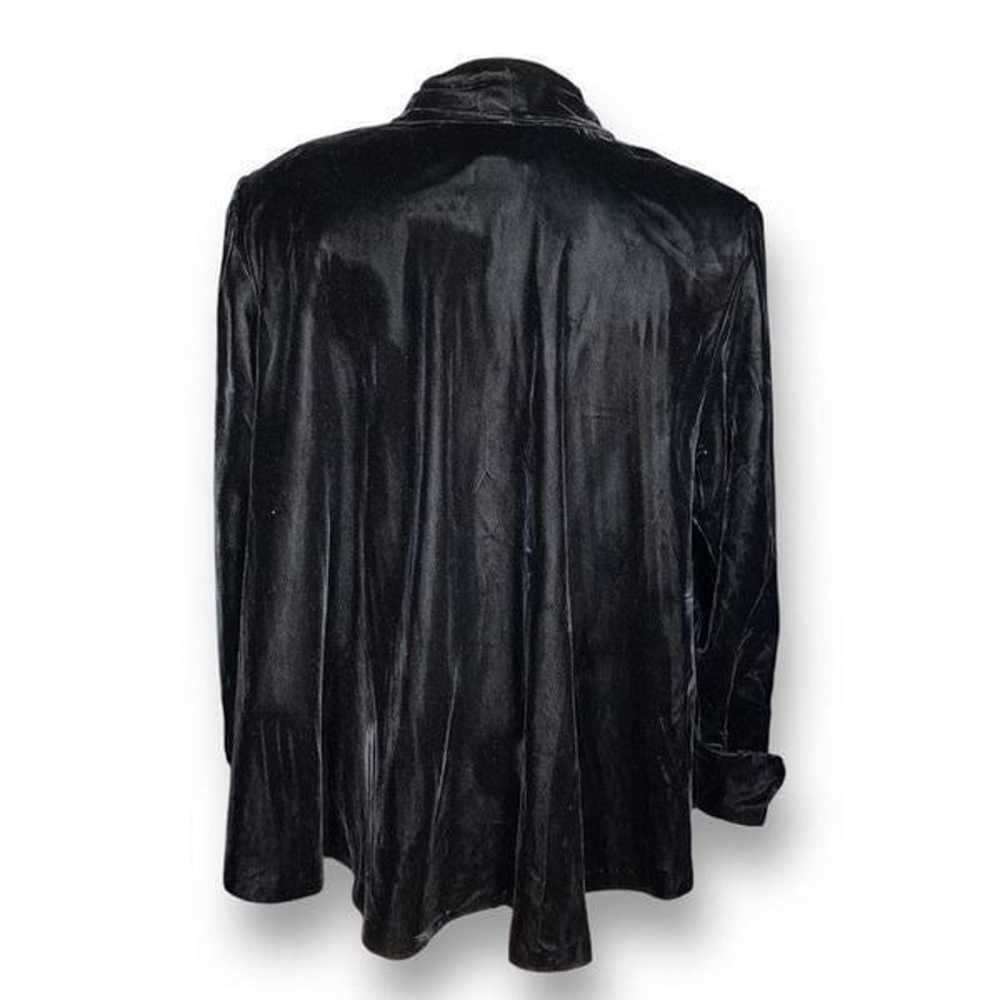 Vintage Alex Evenings Jacket Black Velvet Open Fr… - image 2