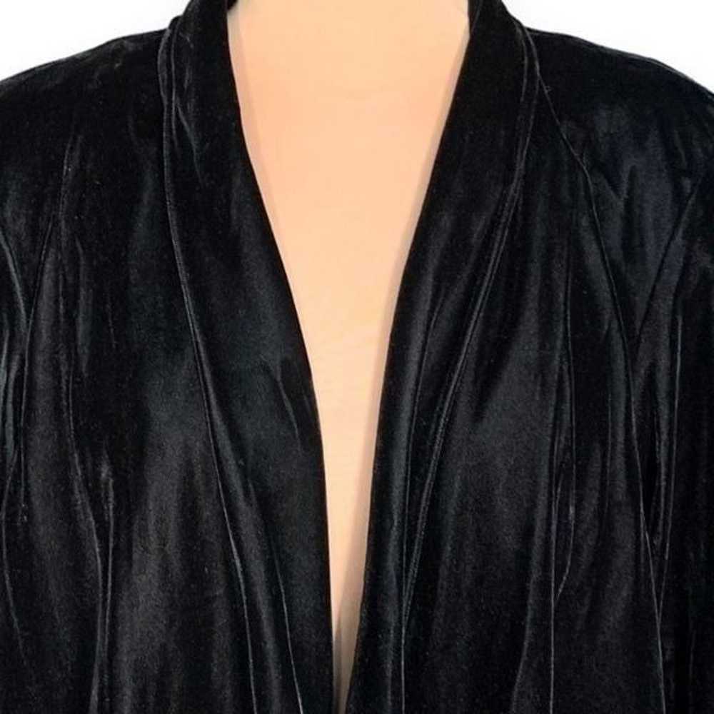 Vintage Alex Evenings Jacket Black Velvet Open Fr… - image 4