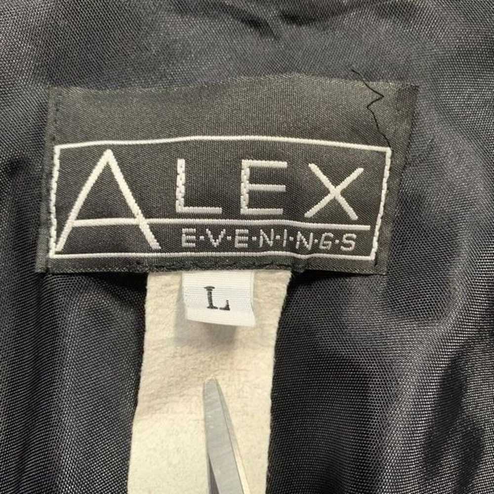 Vintage Alex Evenings Jacket Black Velvet Open Fr… - image 6
