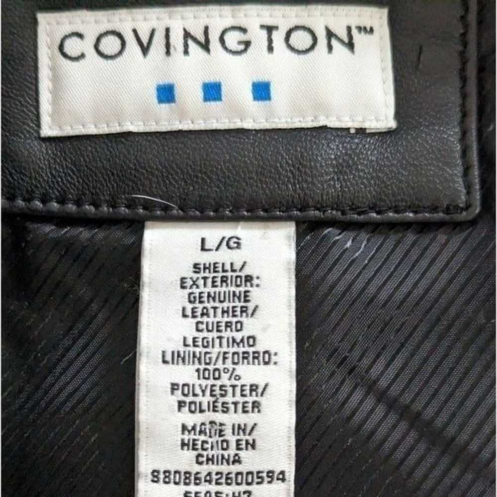 Covington Black Leather Biker Classic Jacket - image 5
