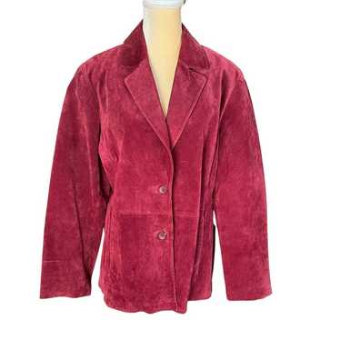 SIENA Vintage Suede Leather Jacket Red Maroon Siz… - image 1